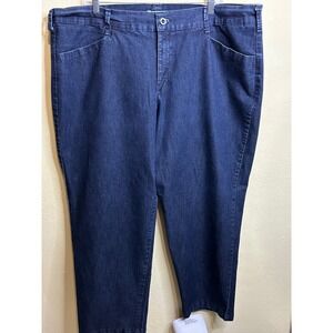 Lee Women Relaxed Fit At The Waist Dark Wash Denim Jeans Petite 22W 43x28.5